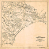 1864 Map of Approaches to Wilmington North Carolina