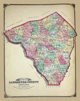 1875 Map of Lancaster County Pennsylvania