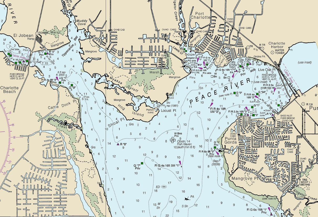 2024 Nautical Chart of Charlotte Harbor Florida