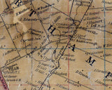 1850 Map of Northampton Township Bucks County Pennsylvania