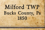 1850 Map of Milford Township Bucks County Pennsylvania