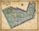 1850 Map of Rockhill Township Bucks County Pennsylvania