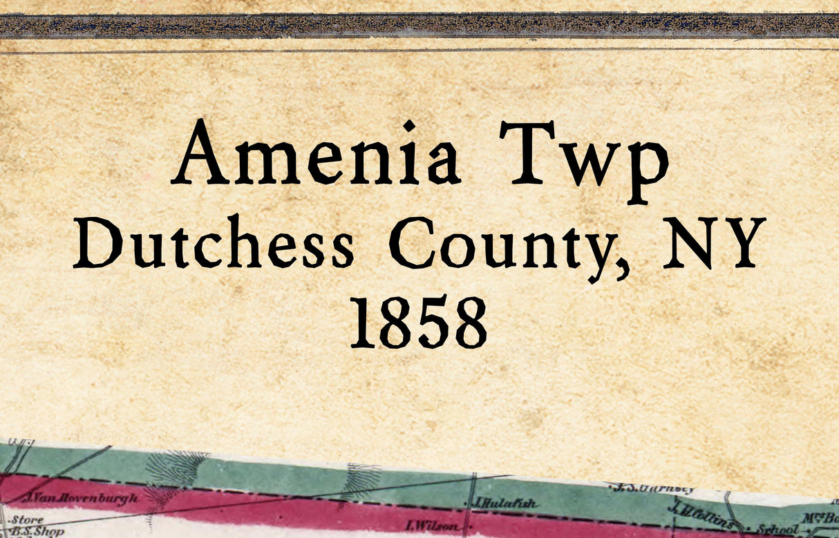 1858 Map of Amenia Township Dutchess County New York