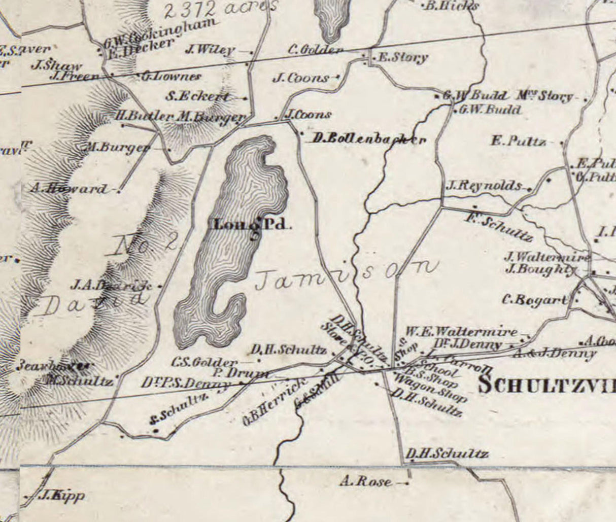 1858 Map of Clinton Township Dutchess County New York