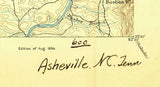 1894 Topo Map of Asheville North Carolina Quadrangle