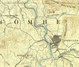 1894 Topo Map of Asheville North Carolina Quadrangle