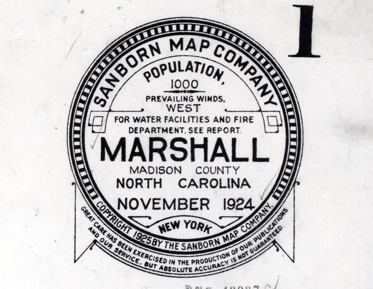 1924 Town Map of Marshall Madison County North Carolina