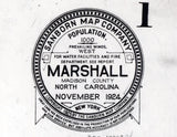 1924 Town Map of Marshall Madison County North Carolina
