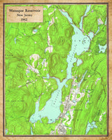 1962 Map of Wanaque Reservoir New Jersey