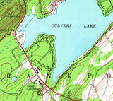 1968 Map of Culvers Lake and Lake Owassa New Jersey