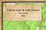 1968 Map of Culvers Lake and Lake Owassa New Jersey