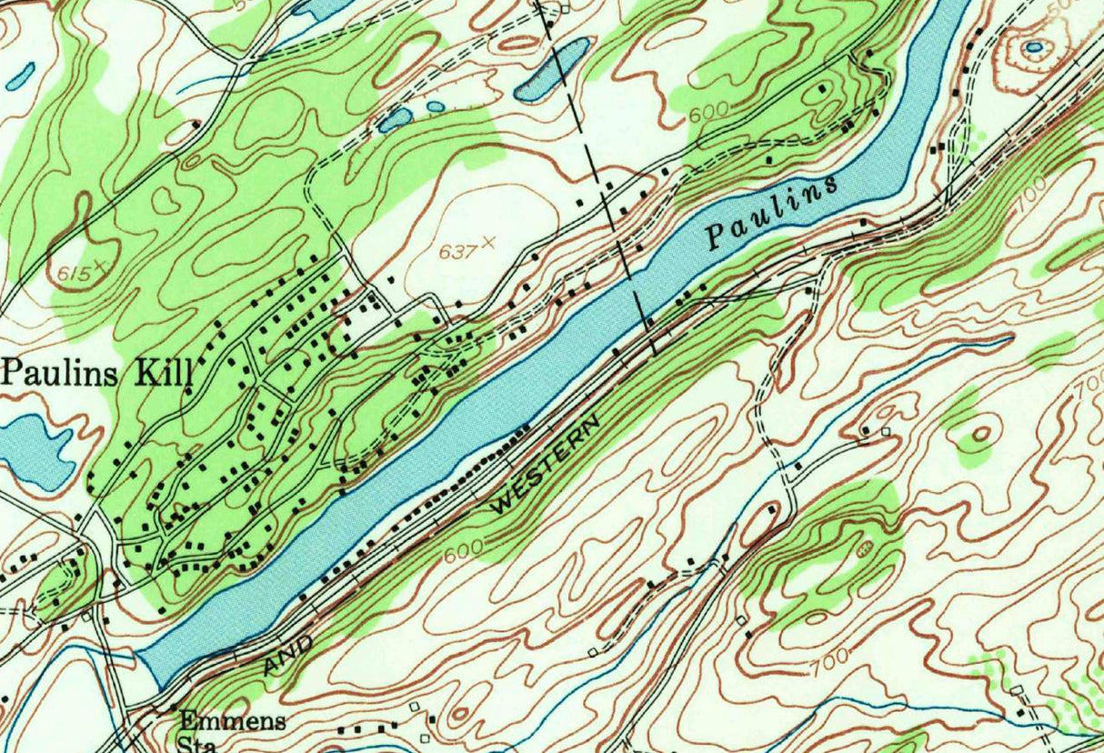 1968 Map of Swartswood Lake and Paulins Kill Lake New Jersey