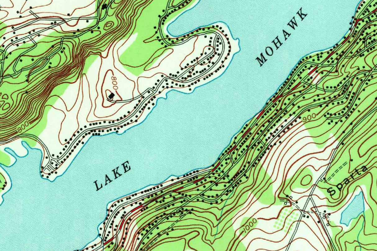 1971 Map of Lake Mohawk Sussex County New Jersey