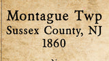 1860 Map of Montague Township Sussex County New Jersey