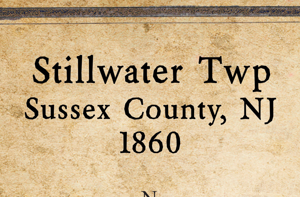 1860 Map of Stillwater Township Sussex County New Jersey