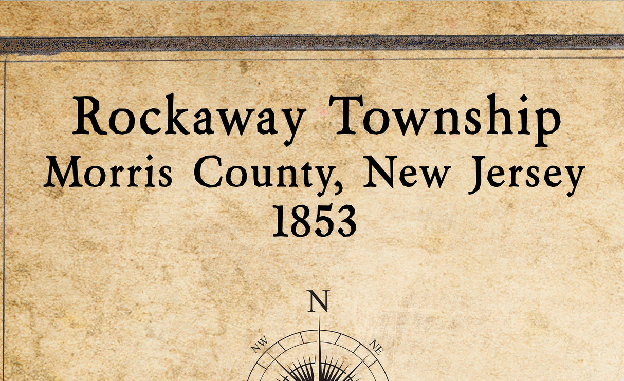 1853 Map of Rockaway Township Morris County New Jersey