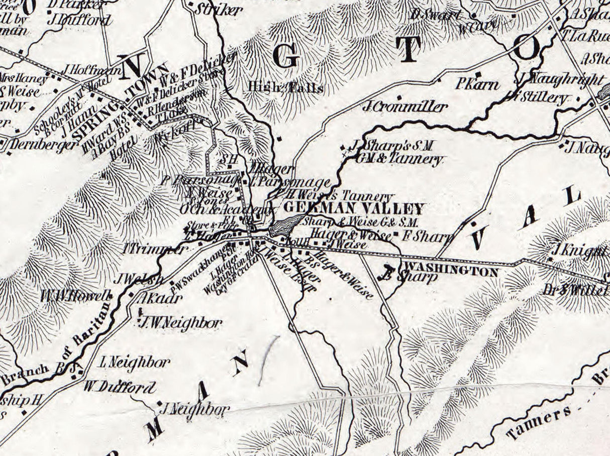 1853 Map of Washington Township Morris County New Jersey