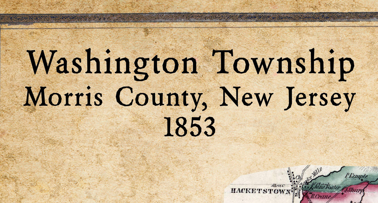 1853 Map of Washington Township Morris County New Jersey