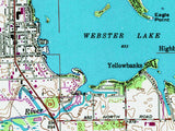 1980 Map of Webster Lake Indiana