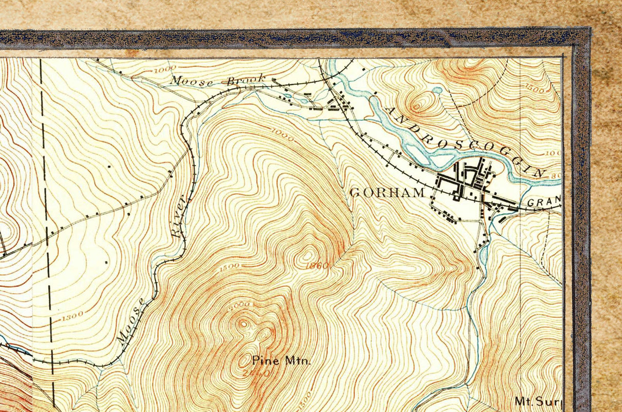 1893 Map of Mount Washington New Hampshire