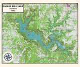 1980 Map of Cagles Mill Lake Indiana