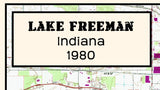 1980 Map of Lake Freeman Indiana