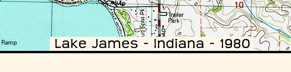 1980 Map of Lake James Indiana