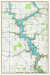 1980 Map of Lake Shafer Indiana