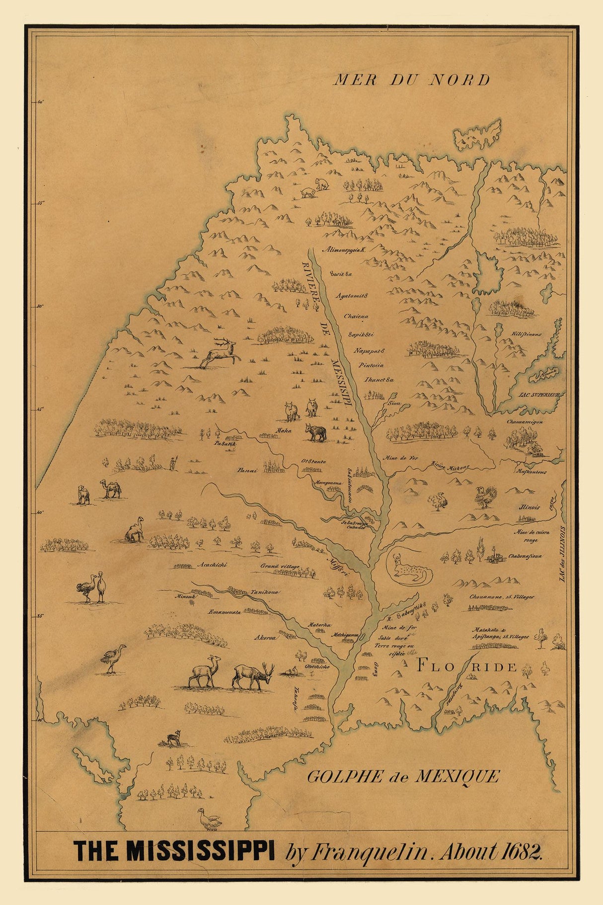 1682 Map of Mississippi Indians