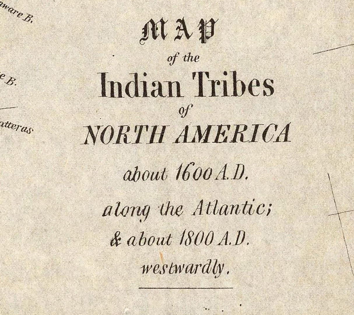 1836 Map of Indian Tribes of North America by Albert Gallatin