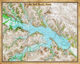 1966 Map of Lake Red Rock Iowa