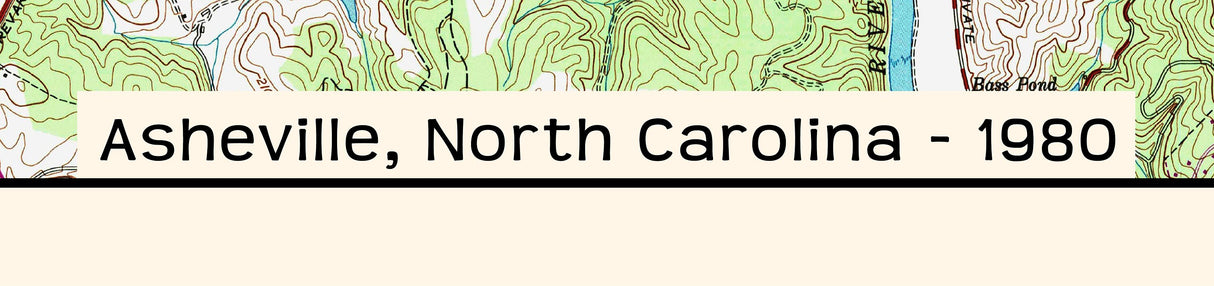 1980 Map of Asheville North Carolina and the French Broad River