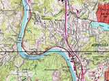 1980 Map of Asheville North Carolina and the French Broad River