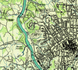 1936 Map of Asheville North Carolina French Broad River