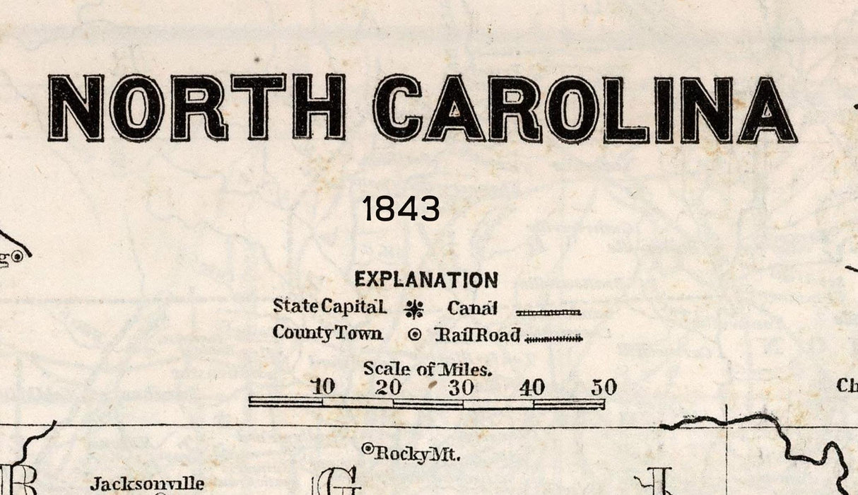 1843 Map of North Carolina