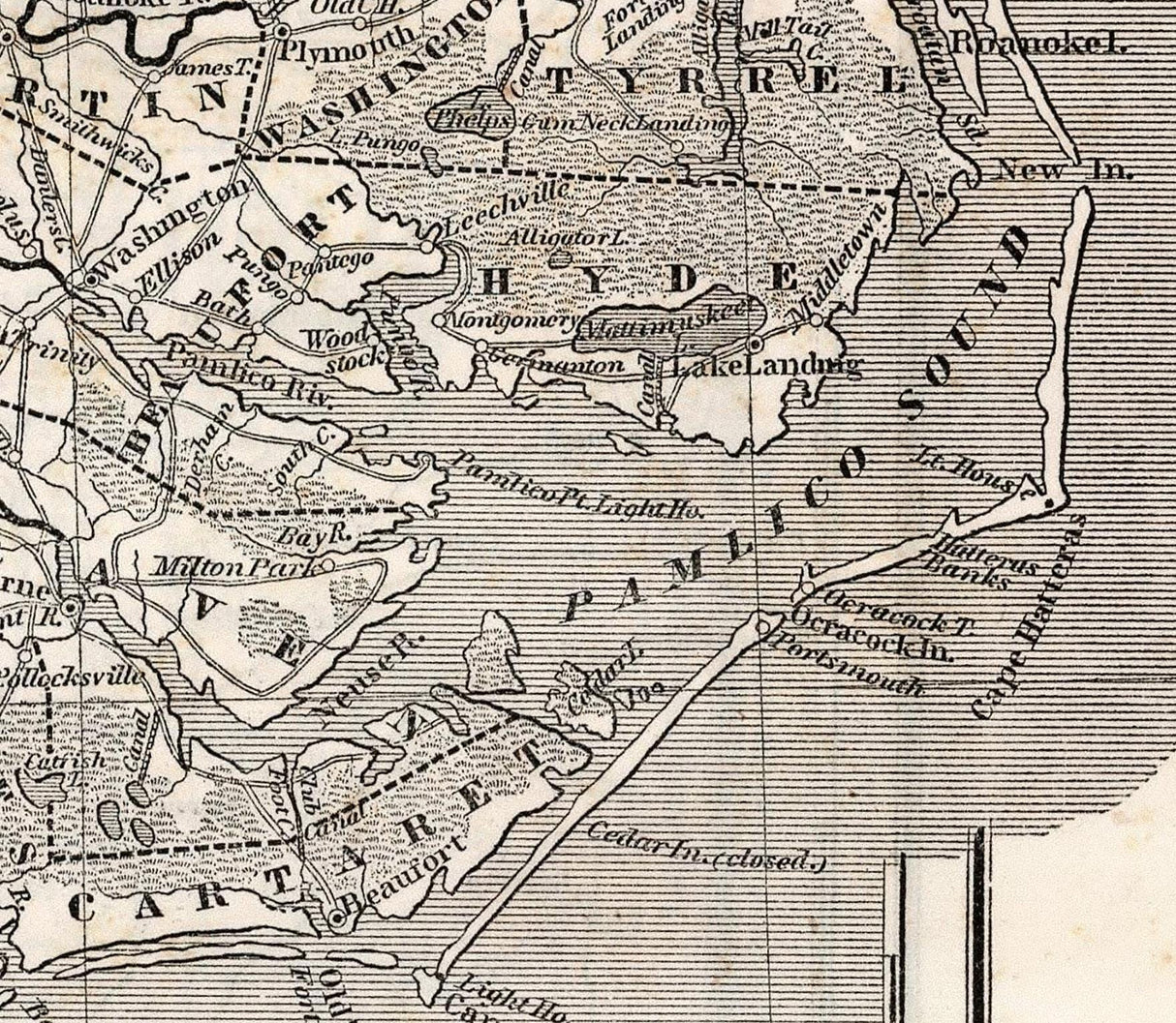 1843 Map of North Carolina