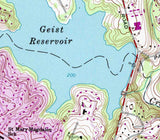 1999 Map of Geist Reservoir Delaware County Pennsylvania