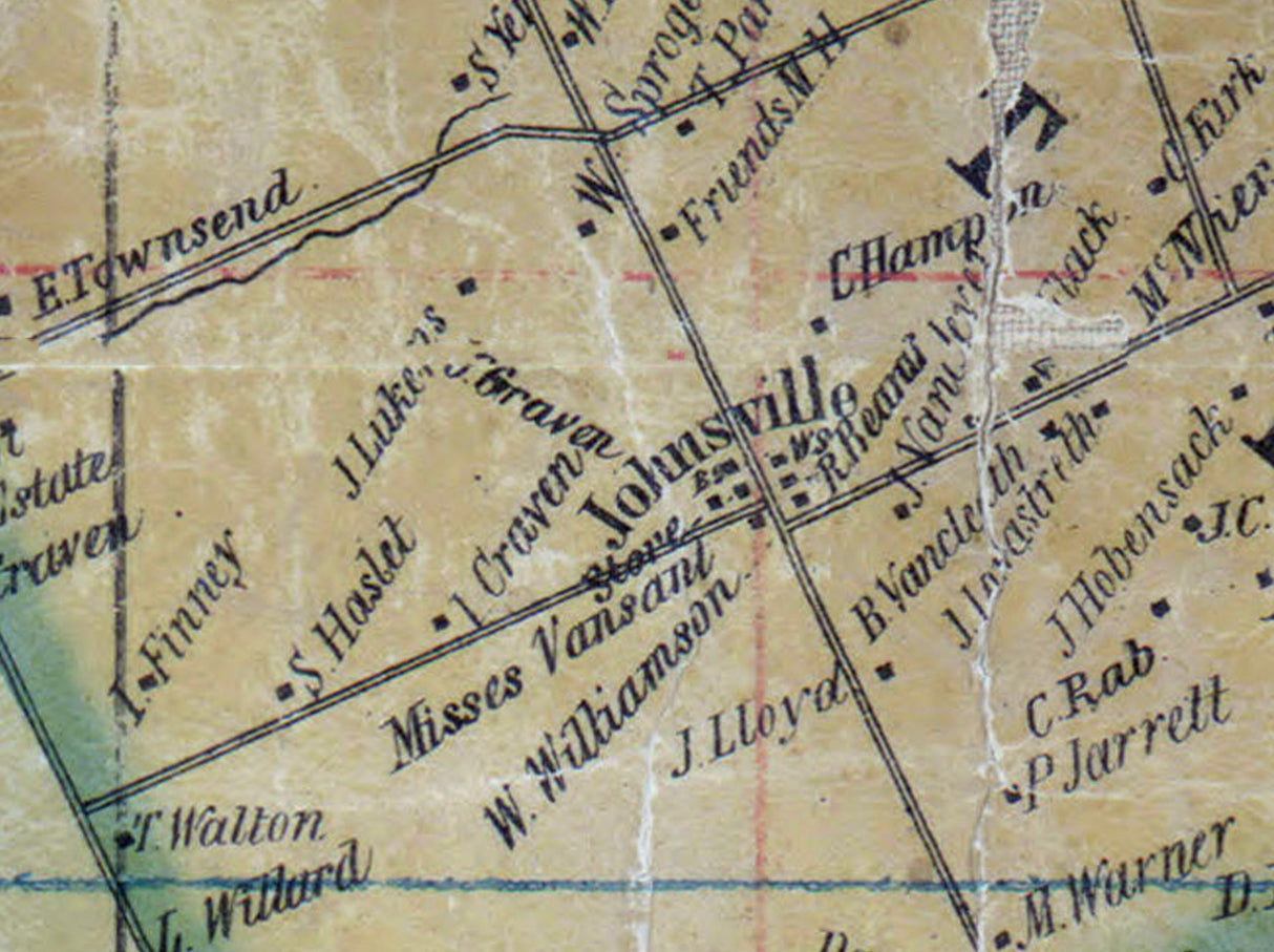 1850 Map of Warminster Township Bucks County Pennsylvania