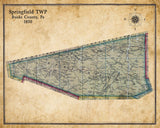 1850 Map of Springfield Township Bucks County Pennsylvania