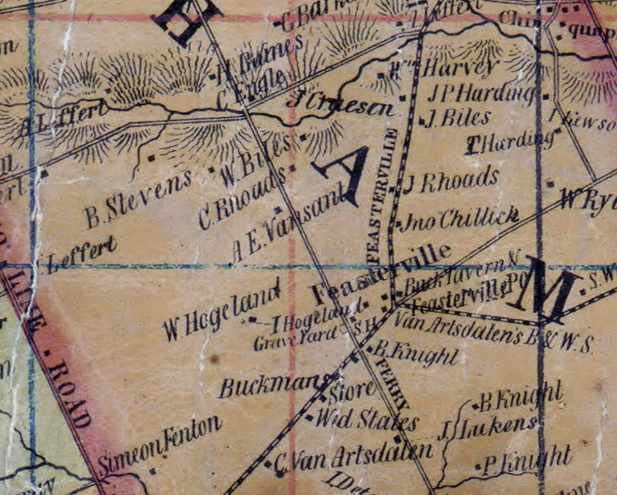 1850 Map of Southampton Township Bucks County Pennsylvania