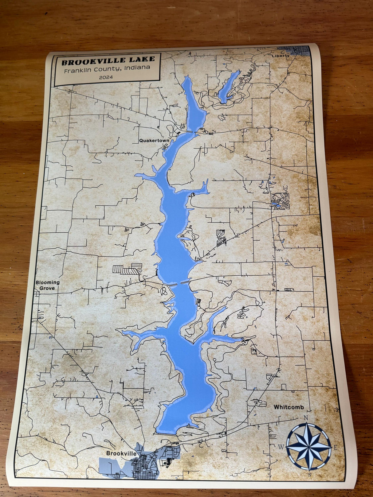 2024 Map of Brookville Lake Franklin County Indiana