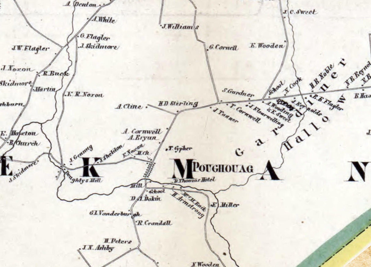 1858 Map of Beekman Township Dutchess County New York