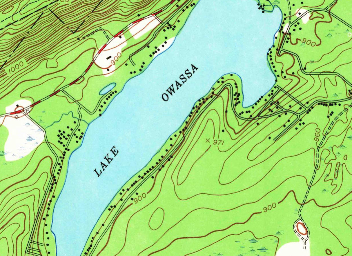 1968 Map of Culvers Lake and Lake Owassa New Jersey