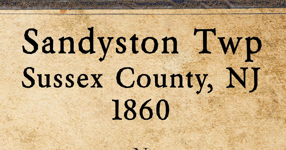 1860 Map of Sandyston Township Sussex County New Jersey