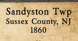 1860 Map of Sandyston Township Sussex County New Jersey