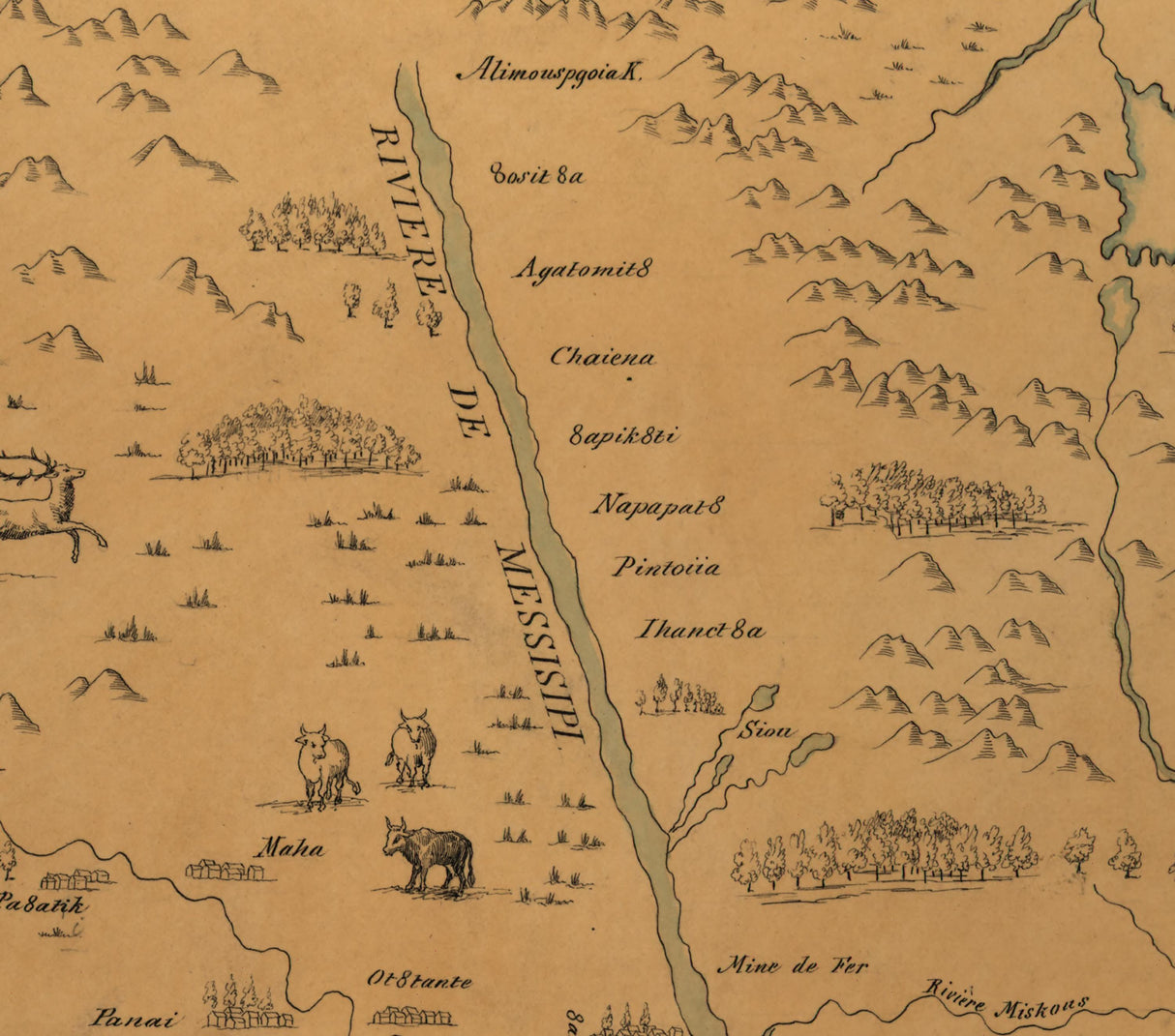 1682 Map of Mississippi Indians