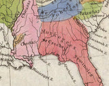 1836 Map of Indian Tribes of North America by Albert Gallatin