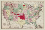 1868 Map of Indian Tribes in the United States