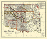 1889 Map of Oklahoma Indian Territory