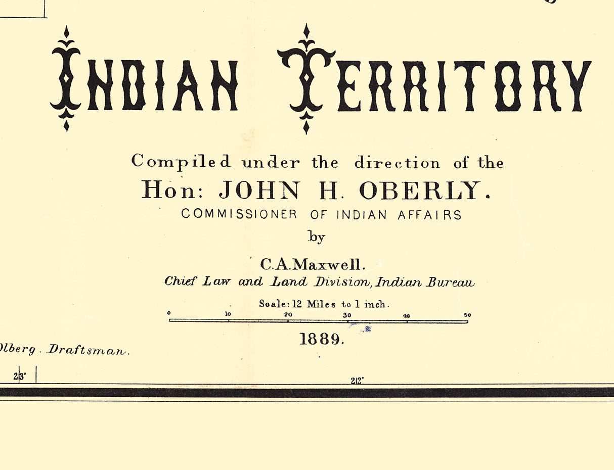 1889 Map of Oklahoma Indian Territory